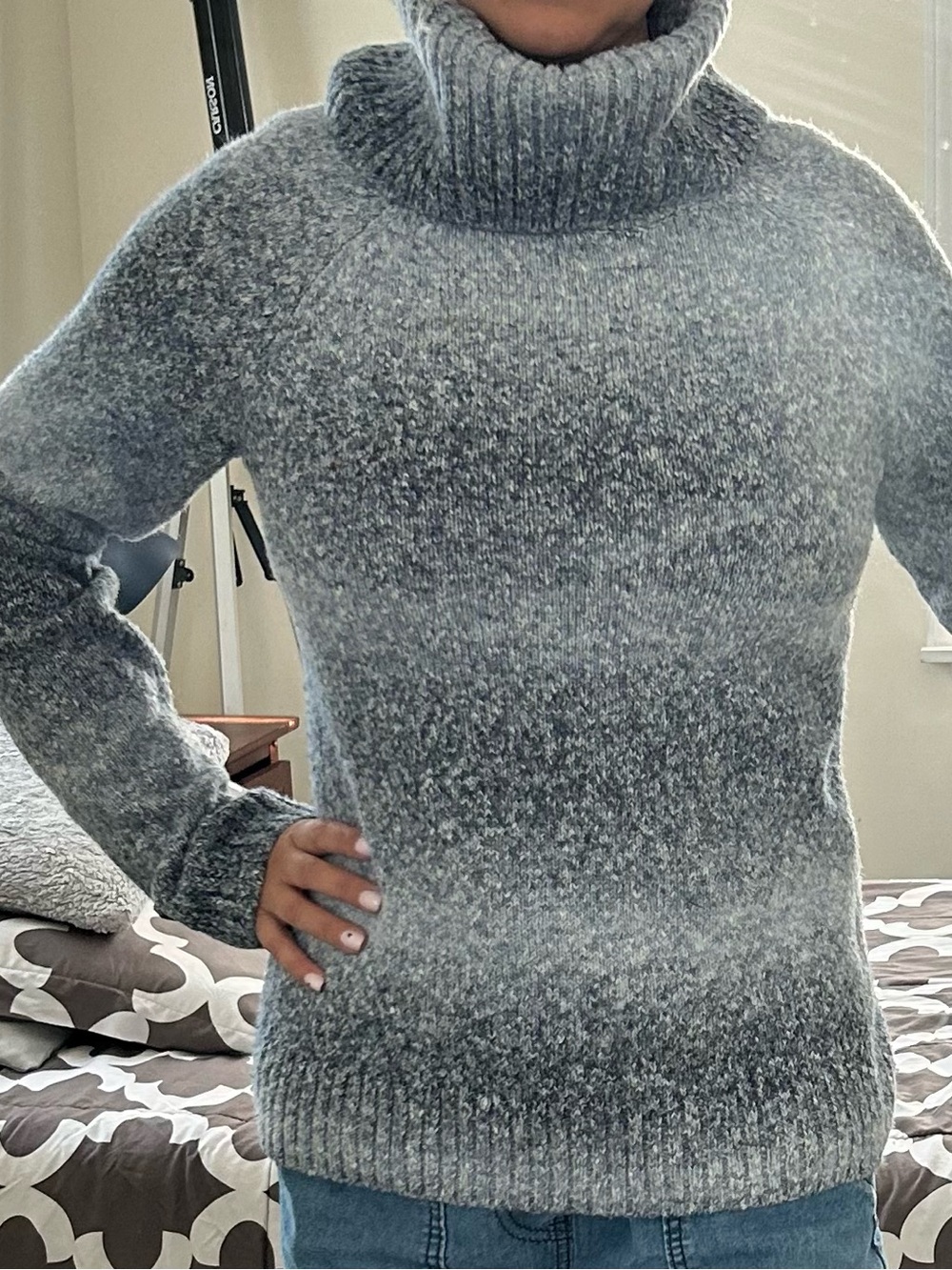 Columbia Women’s Gray Marled Turtleneck Sweater Size M | Knit